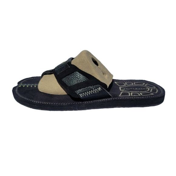 Terrasoles Flip Flop/Thongs/ Sandals Men's  Size 12 Black post toe - Picture 1 of 9